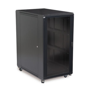 22U LINIER® Server Cabinet - Glass/Glass Doors - 36" Depth