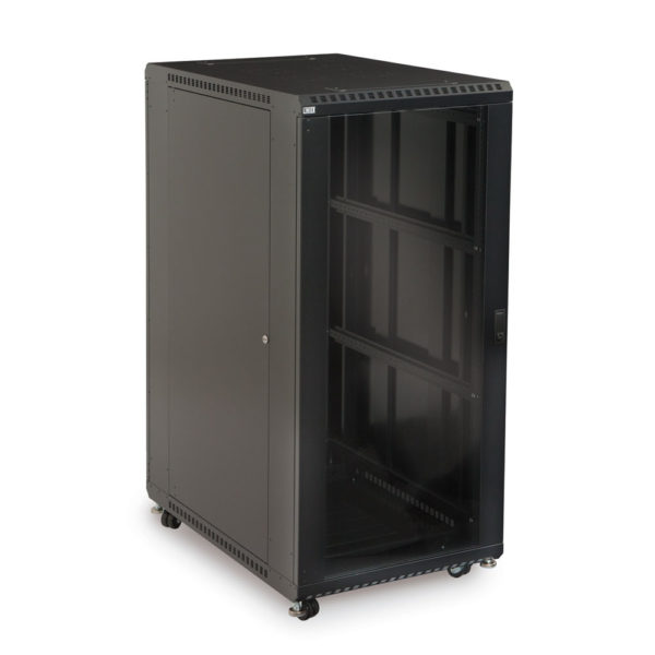 27U LINIER® Server Cabinet - Glass/Glass Doors - 36" Depth