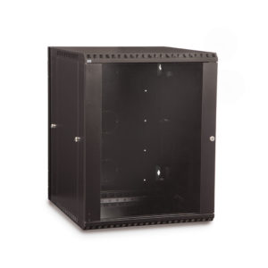 9U LINIER® Swing-Out Wall Mount Cabinet - Glass Door
