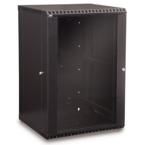 18U LINIER® Fixed Wall Mount Cabinet - Glass Door
