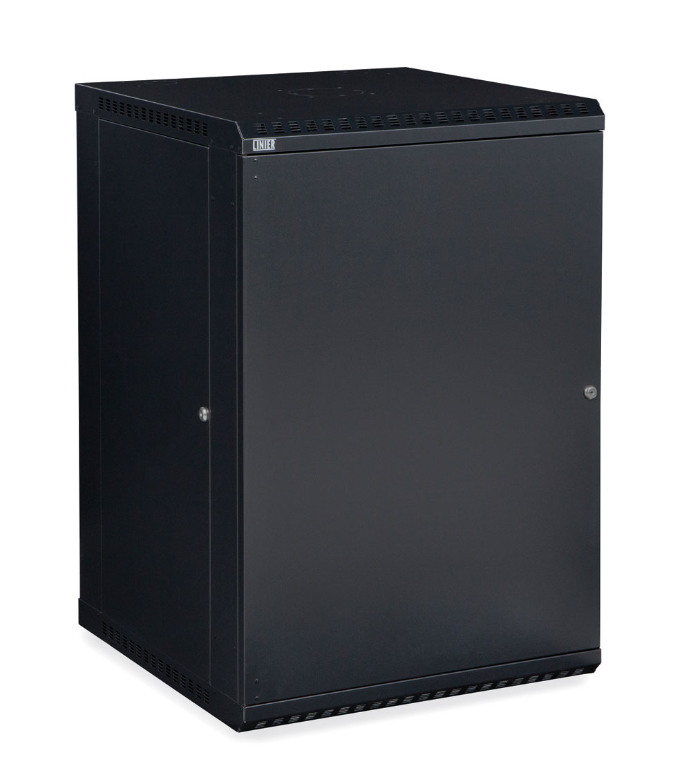 18U LINIER® Fixed Wall Mount Cabinet - Solid Door - Kendall Howard
