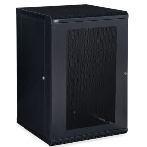 18U LINIER® Fixed Wall Mount Cabinet - Vented Door
